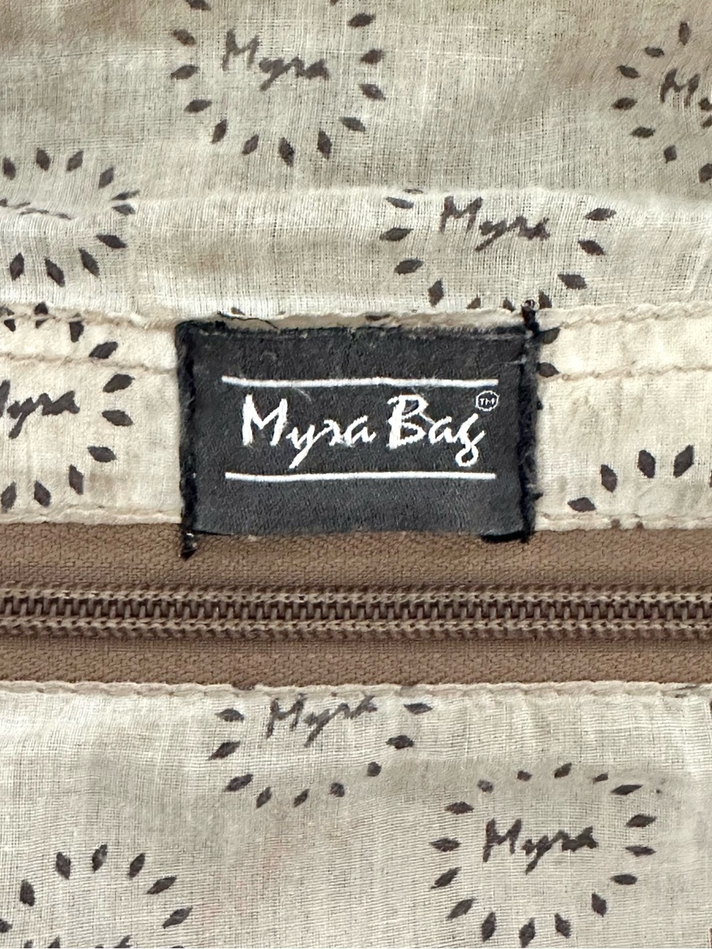 Myra Bag Leather and Canvas Boho Crossbody Shoulder Bag Mandala Print - Picture 4 of 8